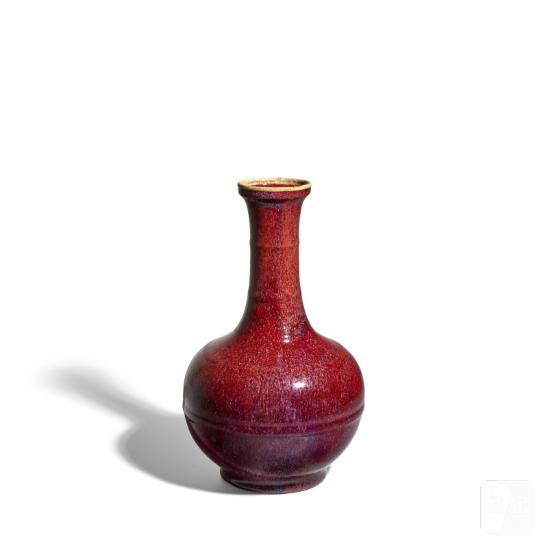 十八/十九世紀 爐鈞釉盤口弦紋長頸瓶 | A FLAMBÉ-GLAZED LONG-NECK VASE - 图3